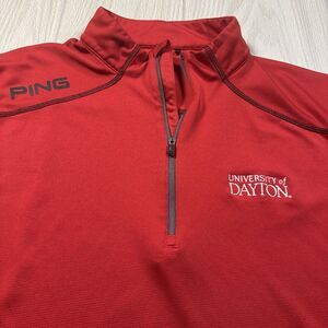 Dayton Flyers 1/4 Zip Pullover PING Men’s XL Red Logo Performance Golf